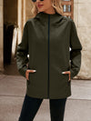 Pocketed Zip Up Hooded Jacket