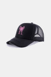 Zenana Ribbon Bow Embroidery Trucker Hat