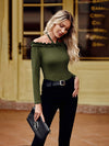 Frill Halter Neck Long Sleeve T-Shirt