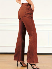 High Waist Bell Bottom Jeans - Chic Elegance with Mid-Stretch Comfort, Versatile Denim for Everyday Wear