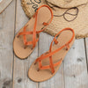 PU Leather Crisscross Flat Sandals