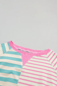 Contrast Stripes Round Neck Half Sleeve T-Shirt