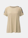 Full Size Leopard Round Neck Short Sleeve T-Shirt