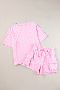 Round Neck Half Sleeve Top and Shorts Set