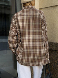 Pocketed Plaid Button Up Shacket