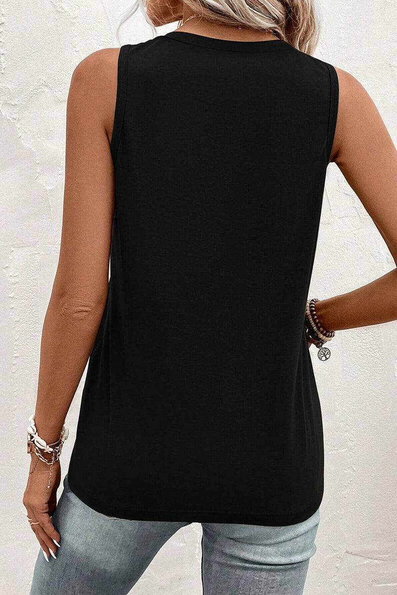 Pocketed V-Neck Wide Strap Tank