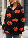 Jack-O'-Lantern Half Zip Long Sleeve Sweatshirt