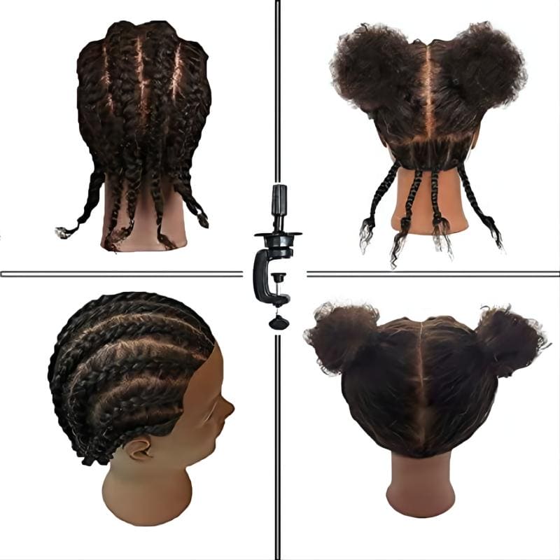 Afro Curly  Mannequin Head With Human Hair Manikin Curly Hair Head Training Head Kinky Curly Hair Hairdresser Manikin Head Cosmetology Doll Head