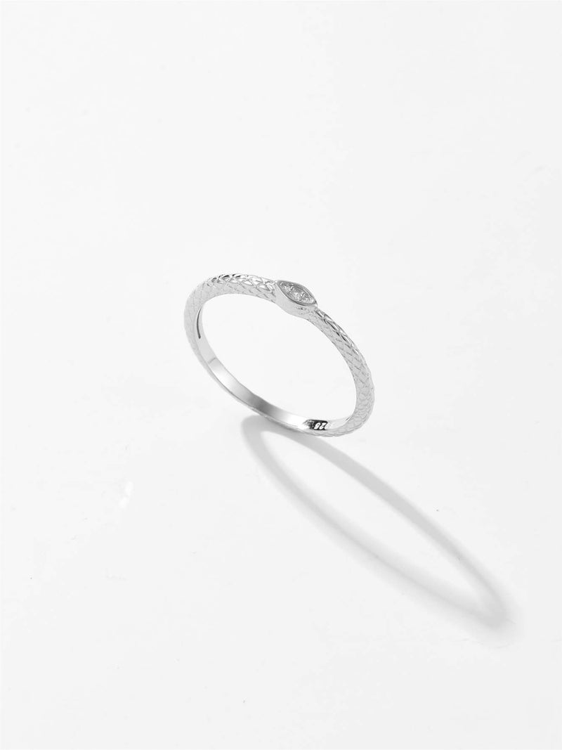 925 Sterling Silver Inlaid Zircon Ring