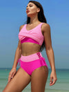 Ruched Wide Strap Two-Piece Swimwear