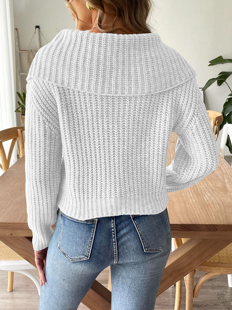 Cable-Knit Long Sleeve Sweater