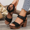 Peep Toe Block Heel Sandals