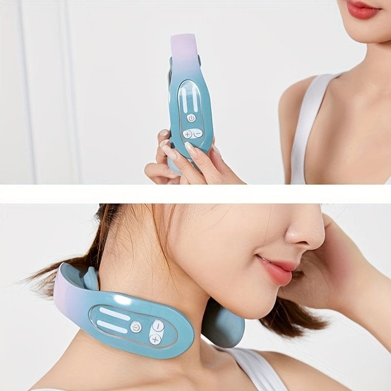 Neck Acupoint Lymphatic Massager, Electric Pulse Neck Massager, Intelligent Heated Neck Massager, Reducing Fat And Wrinkles, Promoting Blood Pressure Circulation, And Soothing Muscles