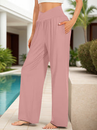 Pocketed High Waist Wide Leg Pants