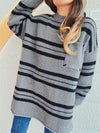 Striped Round Neck Long Sleeve Sweater