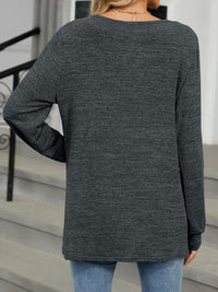 Cutout Round Neck Long Sleeve T-Shirt