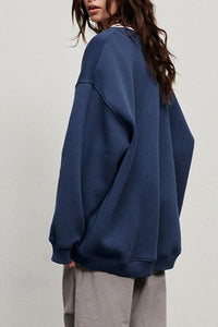 Oversize Round Neck Dropped Shoulder Sweatshirt