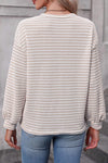 Striped Round Neck Long Sleeve Top