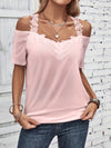 Full Size Lace Detail Short Sleeve T-Shirt