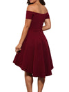 Stunning Off-The-Shoulder Elegant Dress - Solid Slim Fit, Perfect for All Seasons, Women's Party Clothing, Formal Occasions, and Special Events - High-Quality Fabric, Comfortable Wear, and Flattering Silhouette