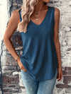 Eyelet V-Neck Wide Strap Tank