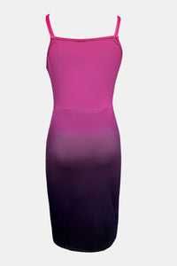 Slit Ruched Gradient Cami Dress