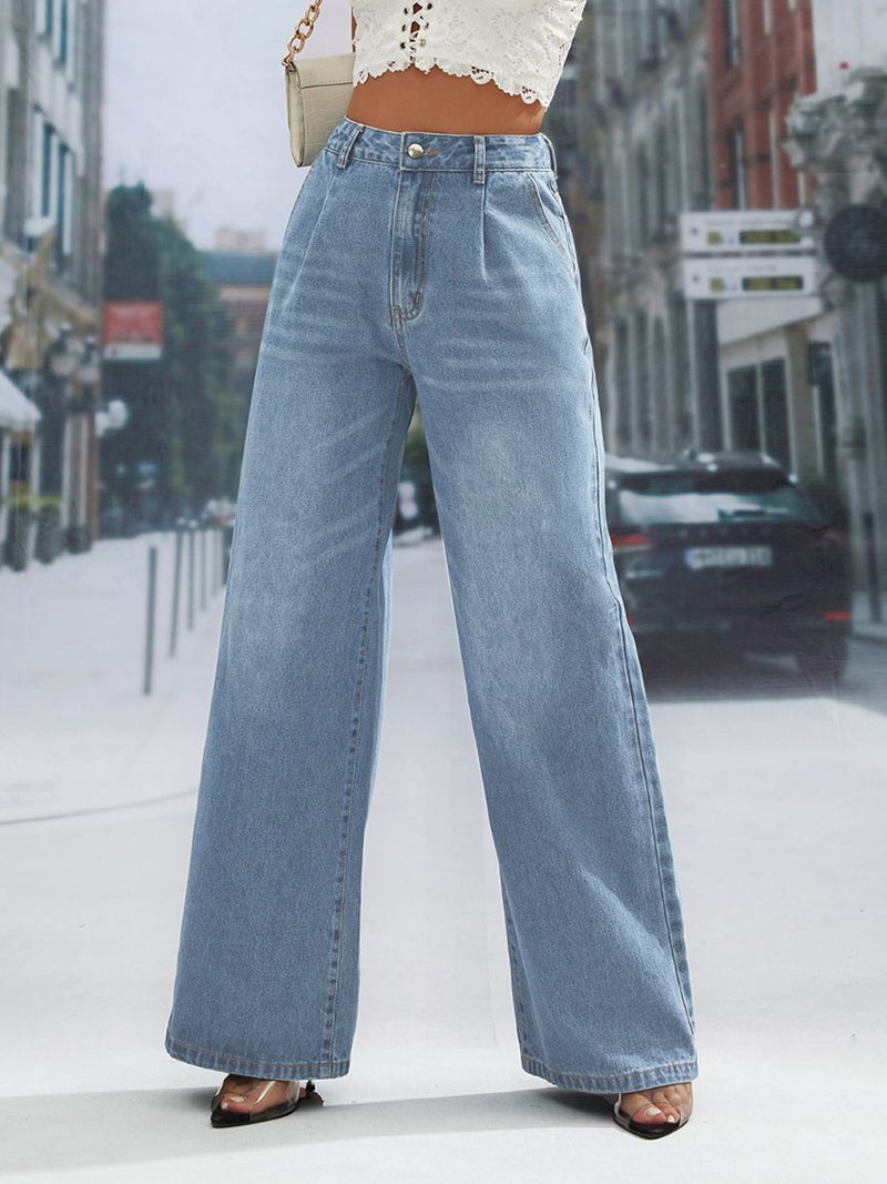 Wide Leg Jeans with Pockets