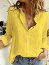 Elegant Spring/Fall Linen Shirt for Women: Versatile, Durable & Easy-Care; Perfect Blend of Style & Comfort