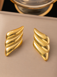 Women's earrings retro simple gold angel wings design earrings