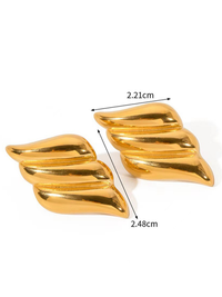 Women's earrings retro simple gold angel wings design earrings