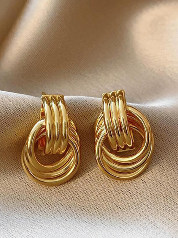 Geometric multi-layer hoop earrings earrings new style women's fashion versatile accessories