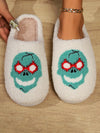 Halloween pattern home plush warm slippers