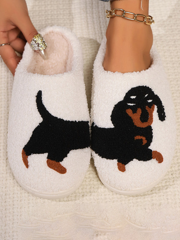 Halloween Ghost House Pattern Home Plush Warm Slippers