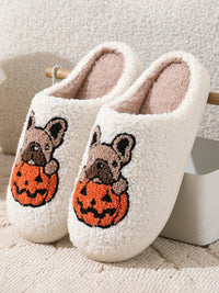 Halloween Love Skeleton Hand Pattern Home Plush Warm Slippers