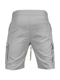 Casual Men's Slim Drawstring Shorts Thin Quarter Pants Cargo Shorts