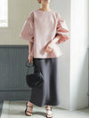 New loose large lantern sleeve round neck shirt top