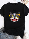 New puppy print round neck short sleeve T-shirt