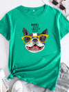 New puppy print round neck short sleeve T-shirt