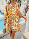 New V-neck loose casual full-body printed dress