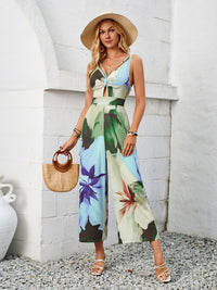 New printed shoulder strap hollow jumpsuit