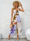 New printed shoulder strap hollow jumpsuit