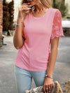 New casual lace short-sleeved T-shirt