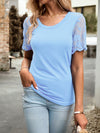 New casual lace short-sleeved T-shirt