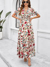 Spring and summer new temperament casual printed waist dress