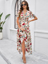 Spring and summer new temperament casual printed waist dress