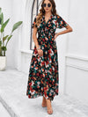 Spring and summer new temperament casual printed waist dress