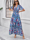 Spring and summer new temperament casual printed waist dress