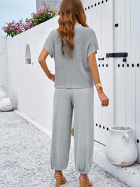 Spring and summer temperament casual solid color woolen trousers suit