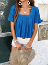 Spring and summer casual solid color short-sleeved T-shirt tops