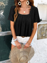 Spring and summer casual solid color short-sleeved T-shirt tops